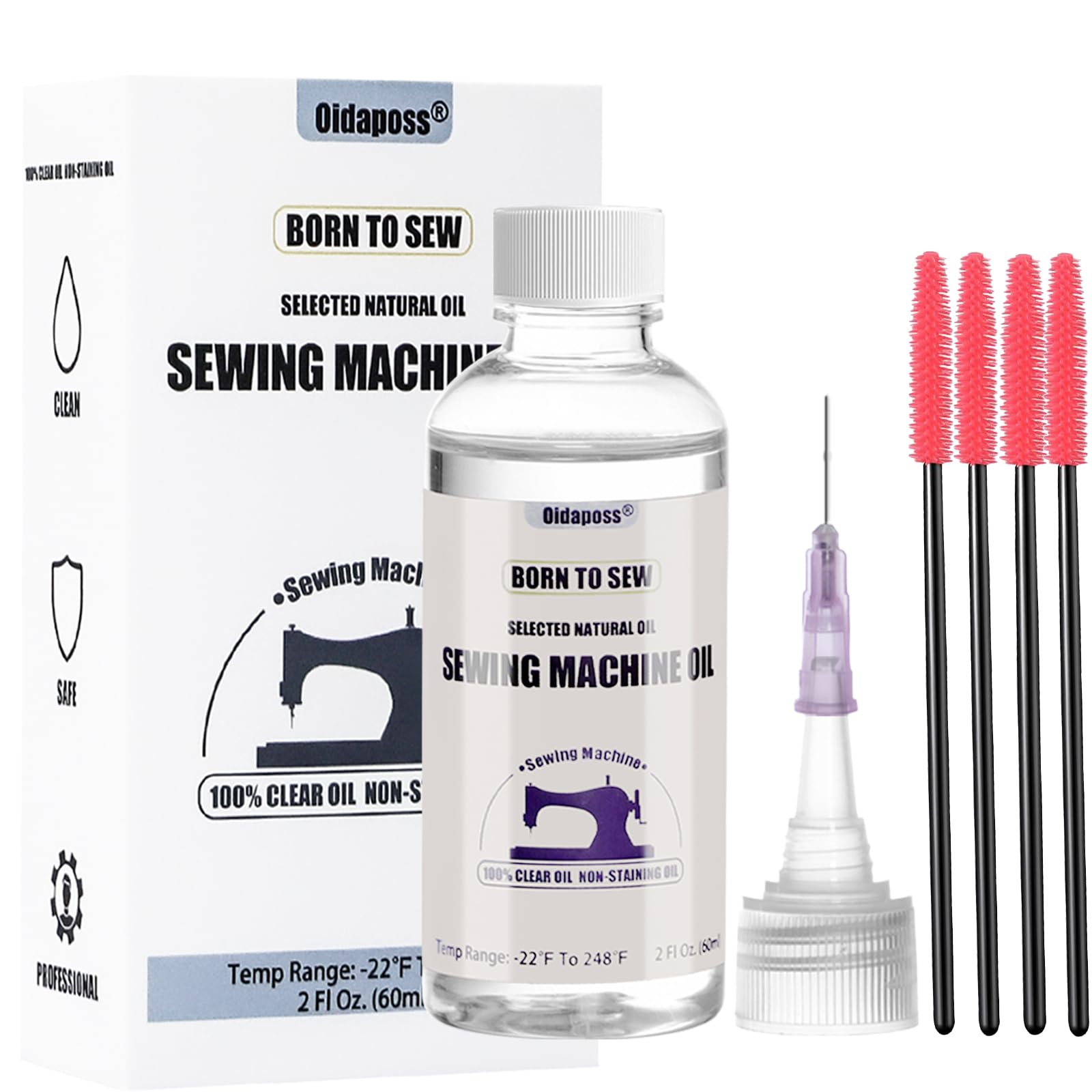 2FL.OZ. Sewing Machine Oil for Lubrication of All Sewing Machine Moving Parts
| Fine Light Machine Oil for Needle Tip a