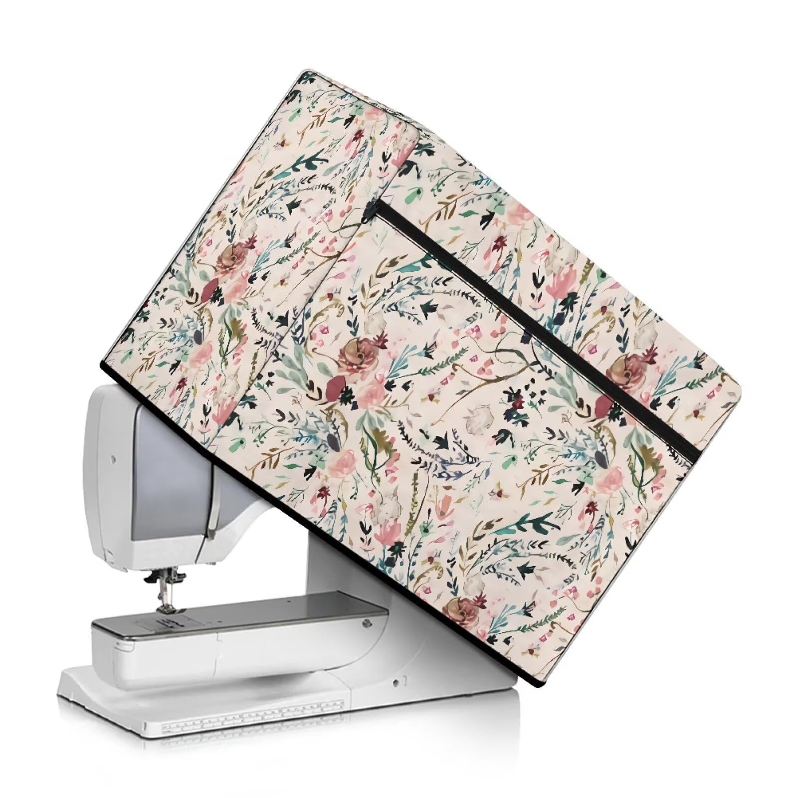 Vintage Floral Sewing Machine Dust Cover with Storage Pockets - Durable Protective Cover for Beginner Sewists - Quilt an