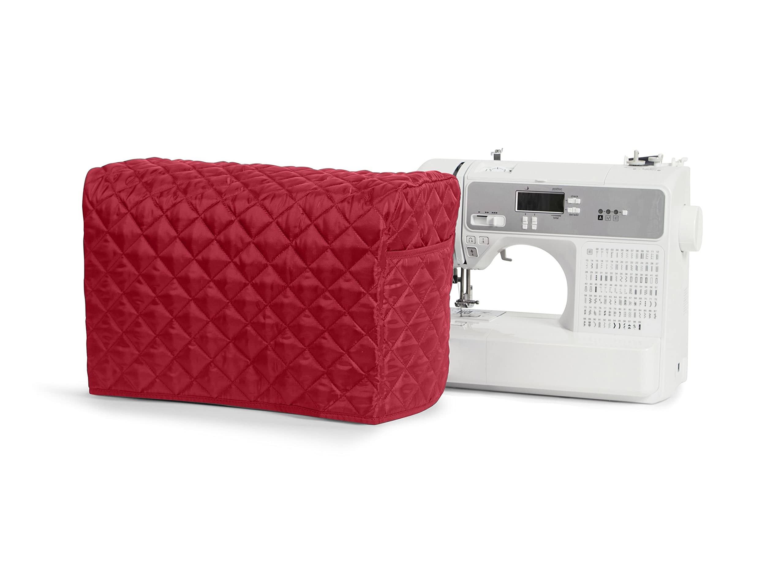 Covermates Sewing Machine Cover - Padded Protection, Storage Pockets, Stain Resistant - Craft Storage, Red  
Covermates