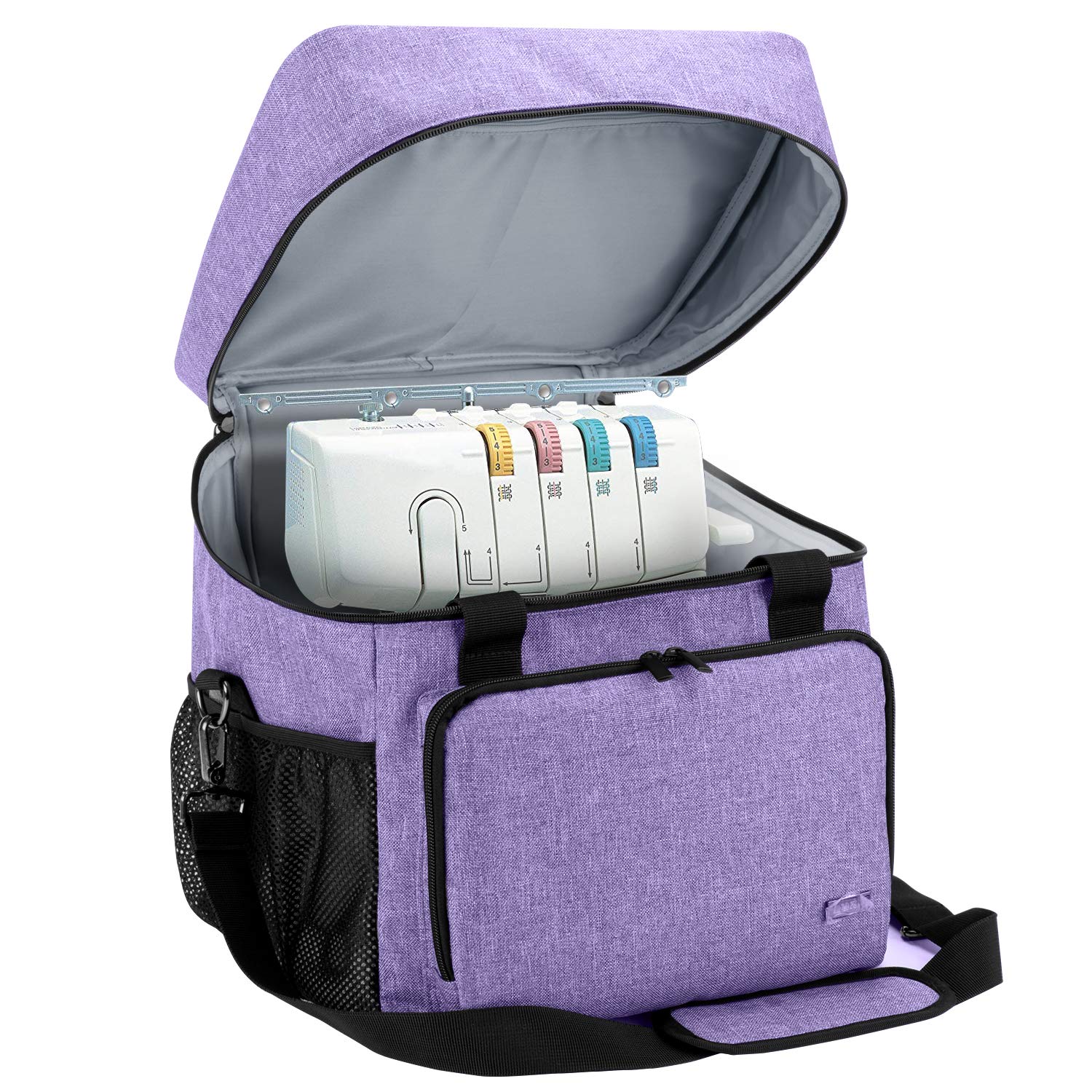 LUXJA Patented Design Serger Case for Standard Overlock Machines, For Seamstresses, TravelingCrafters, Sewing on the Go,